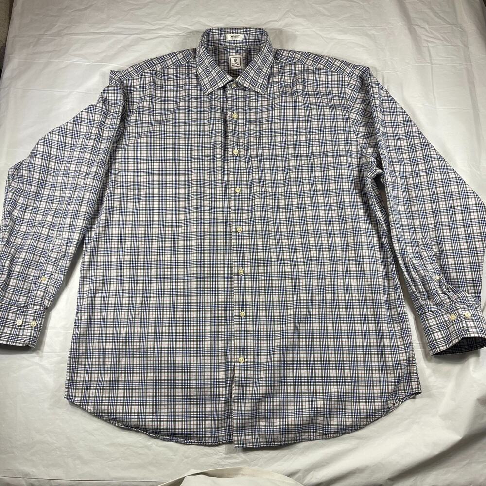 Peter Millar Mens XL Shirt Button Down Check Plaid Cotton Dress Casual Golf